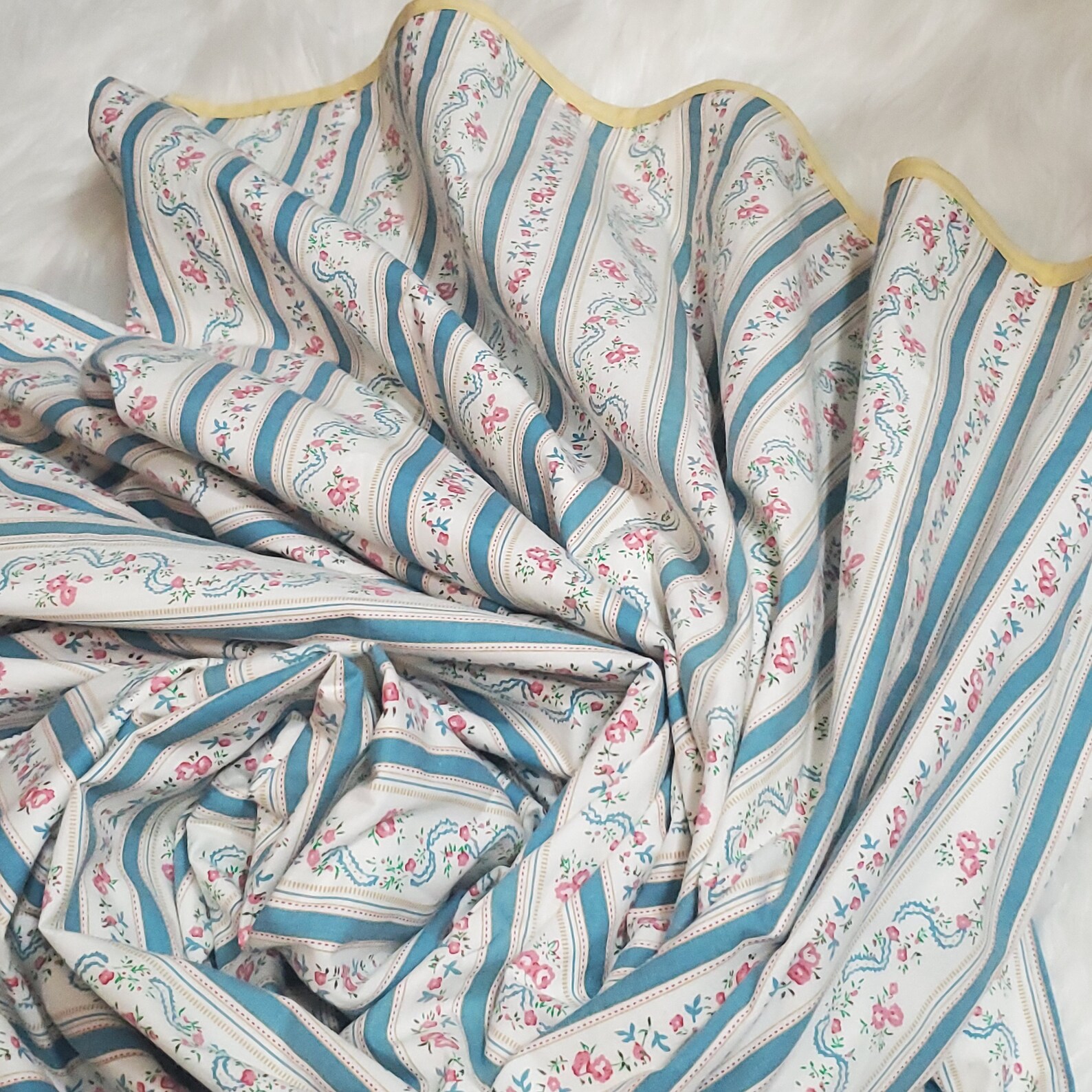 LARGE 41x100 Vintage Pillow Ticking with Floral Stripe Etsy