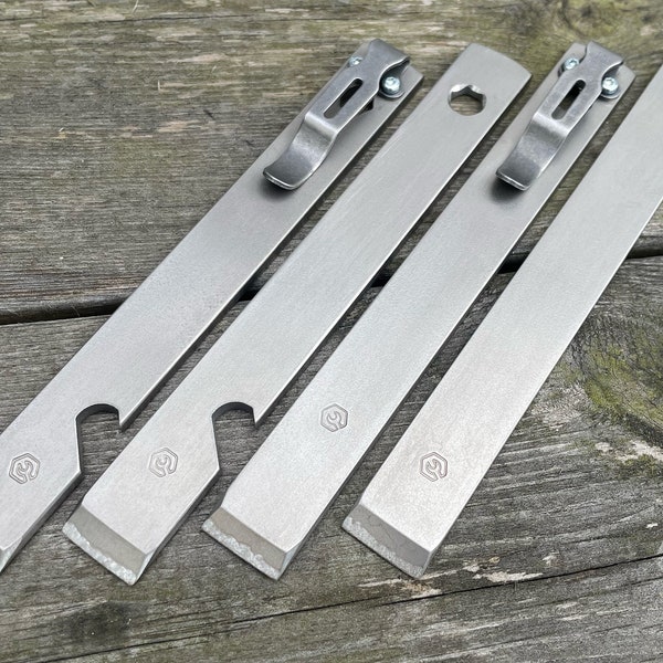 3 mm Titanium Pry Bar Bottle Opener Multitool EDC Tool Every Day Carry Gift