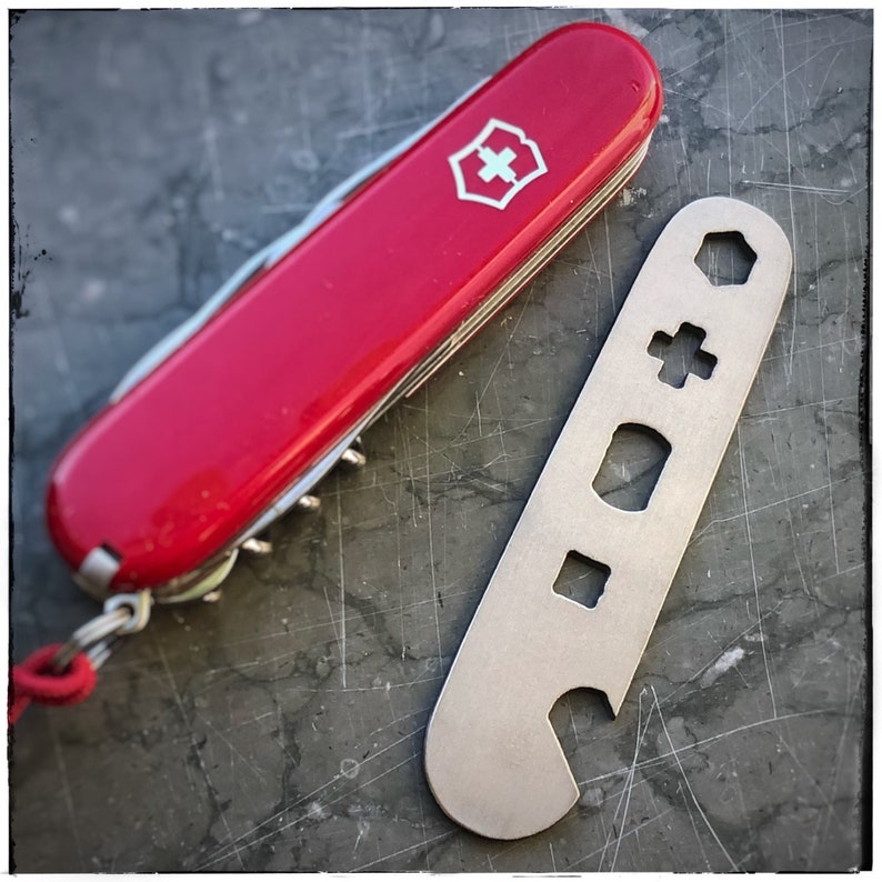 Swiss Army Knife Scales Pry SAK scale pocket pry titanium Etsy
