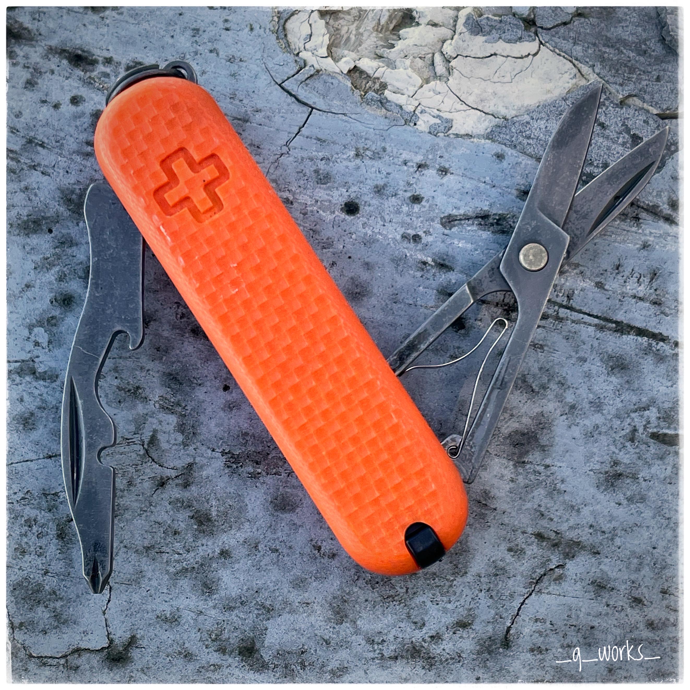 Custom Modified Victorinox Jetsetter SAK With Orange- Liners and