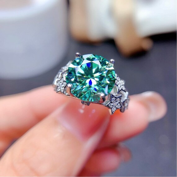 Green shop moissanite ring