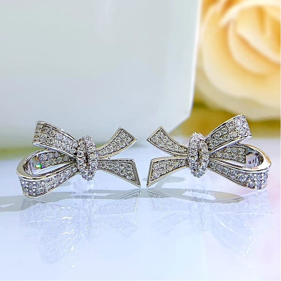 Light Weight Diamond Earrings Design Ruby White Dazzling Imitation Jewellery  ER23755