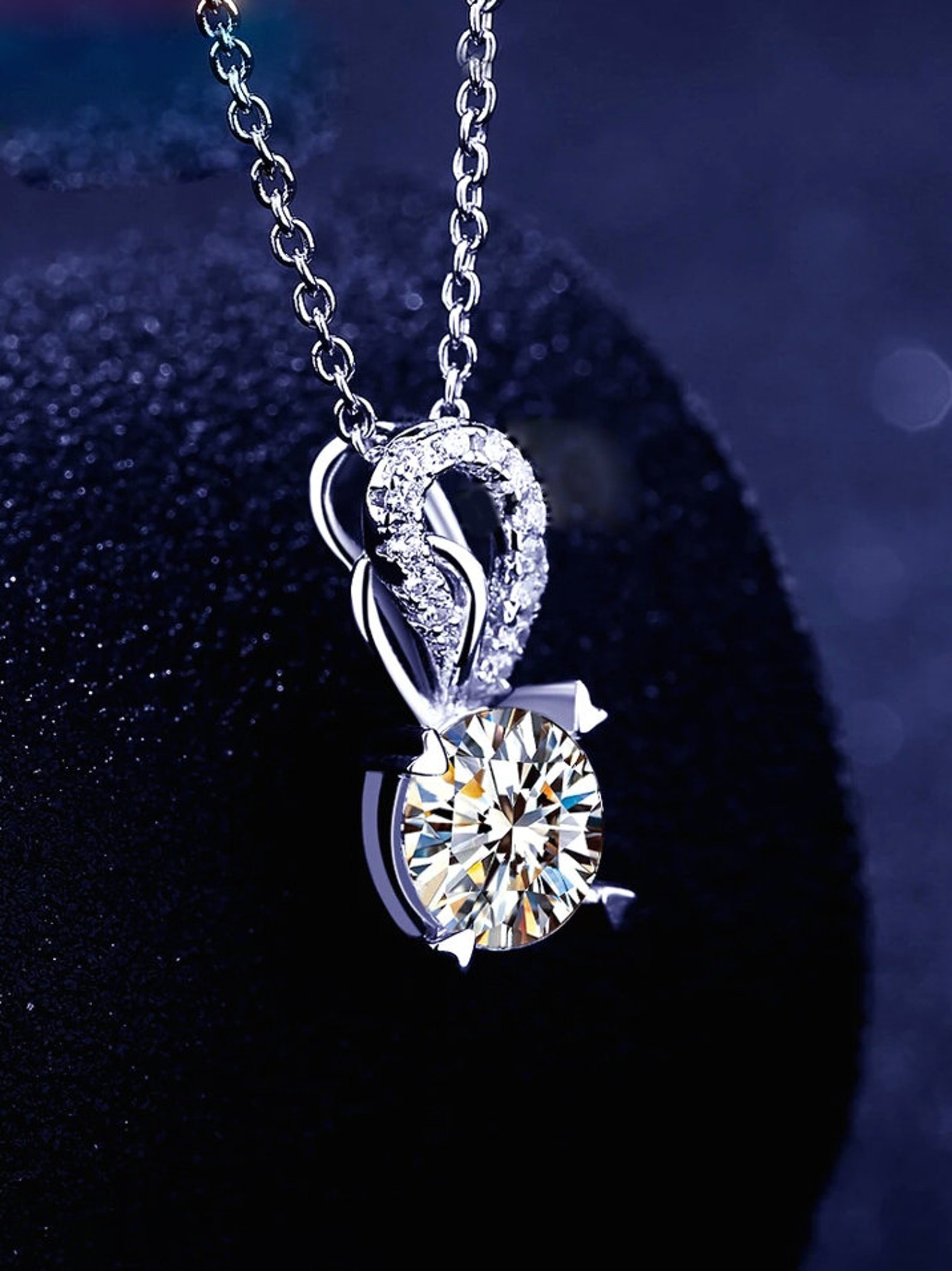 Sterling Silver 1 Carat Moissanite Pendant main image 1