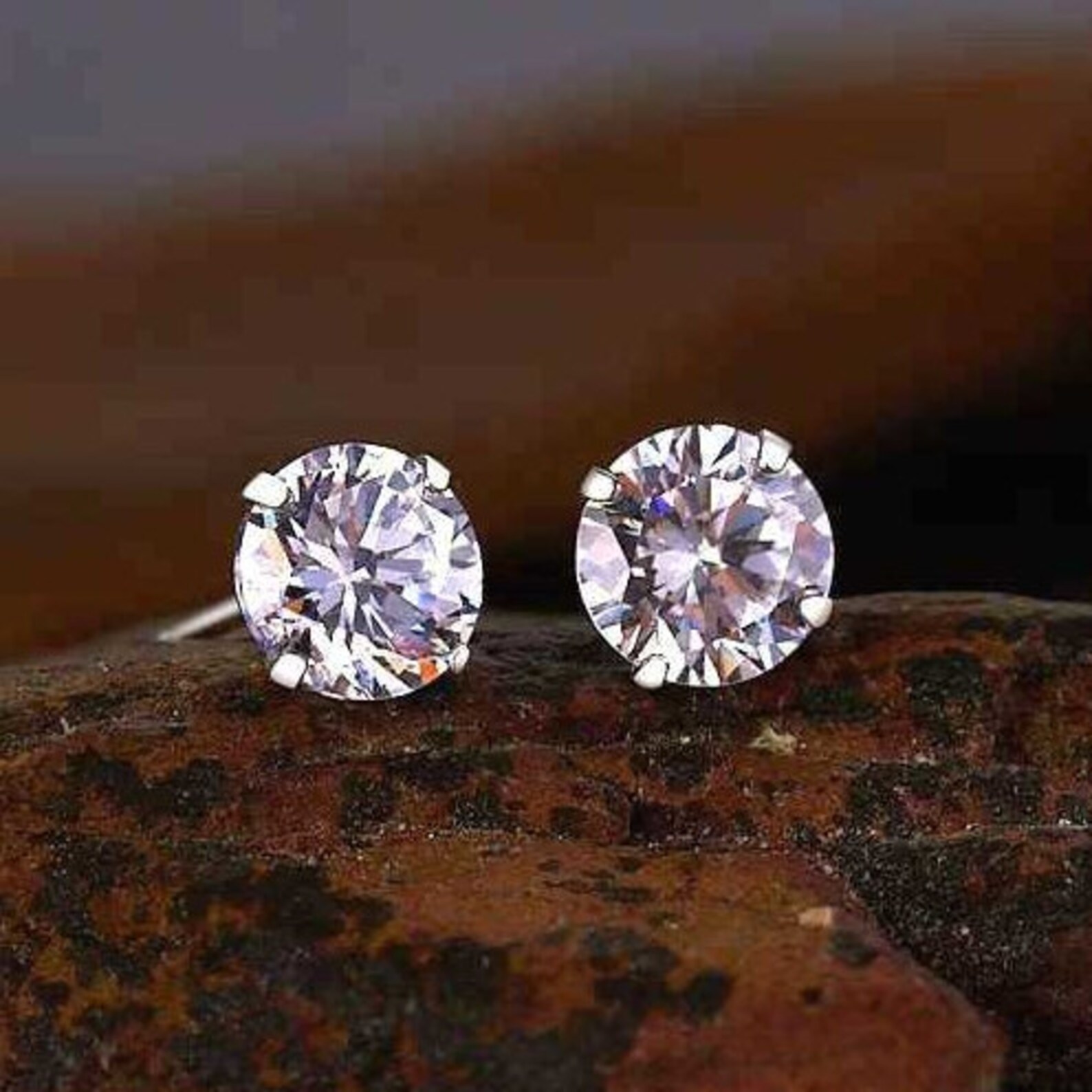 1ct1ct Top Grade Shinning Moissanite Earrings, 18K White Gold Plating
