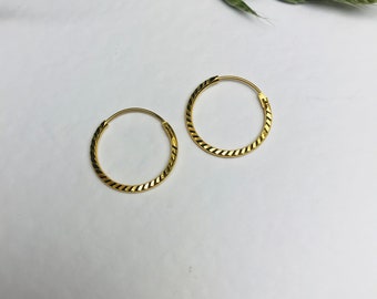 18 carat solid gold hoops
