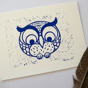 Owl Linocut
