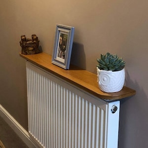 MDF, Oak & walnut effect radiator shelves with easy fit brackets *please read listing and photos for details on material before ordering*