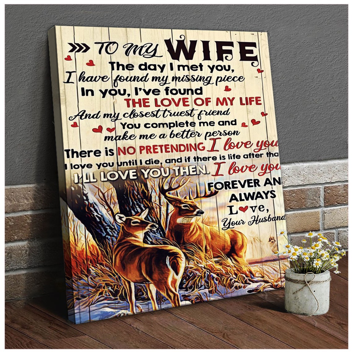 Personalized To My Wife Love Letter Print Frame CanvasWife  Etsy