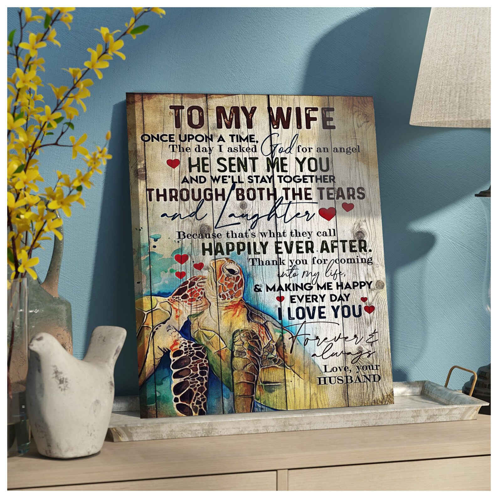 Personalized To My Wife Love Letter Print Frame CanvasWife Etsy