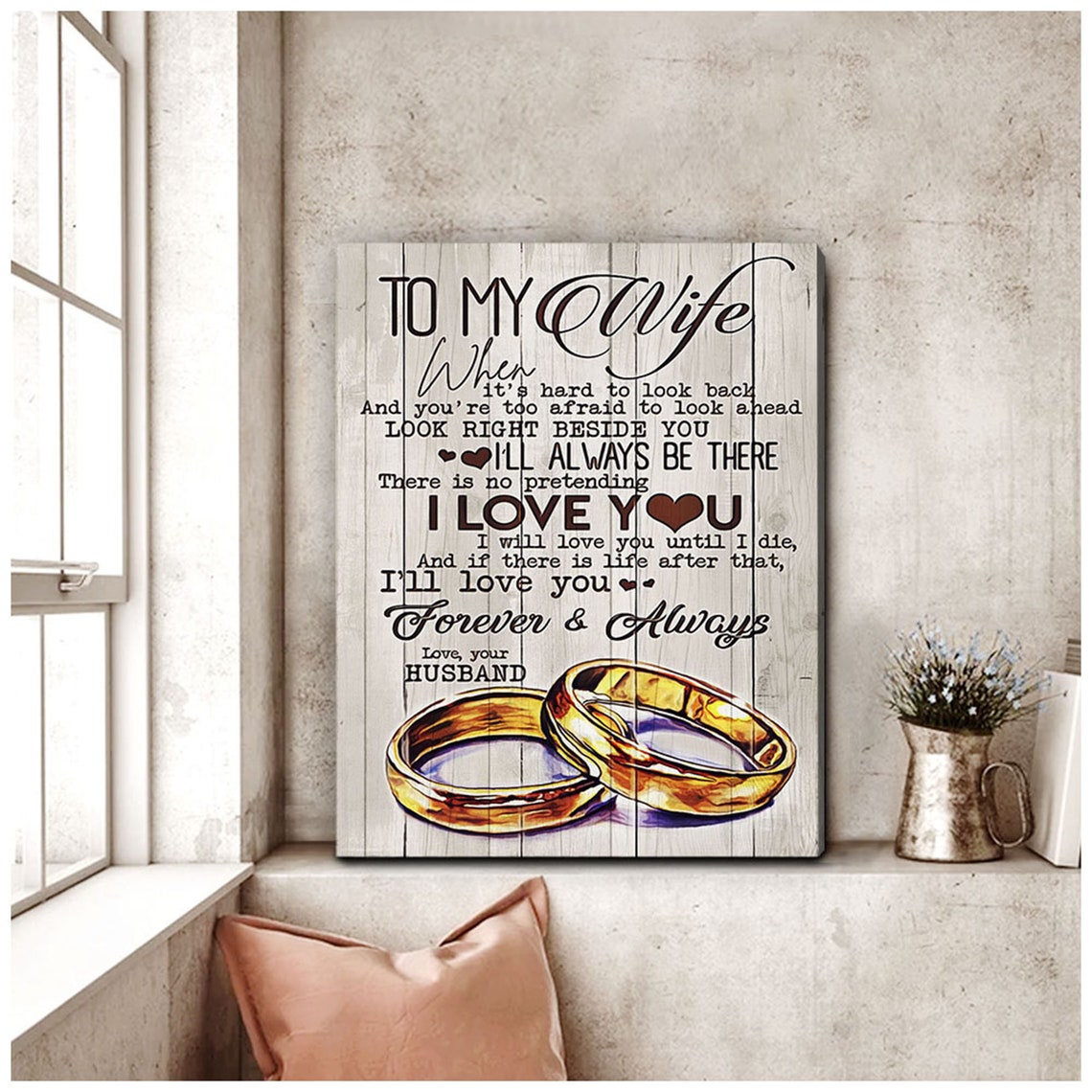 Personalized To My Wife Love Letter Print Frame CanvasWife  Etsy