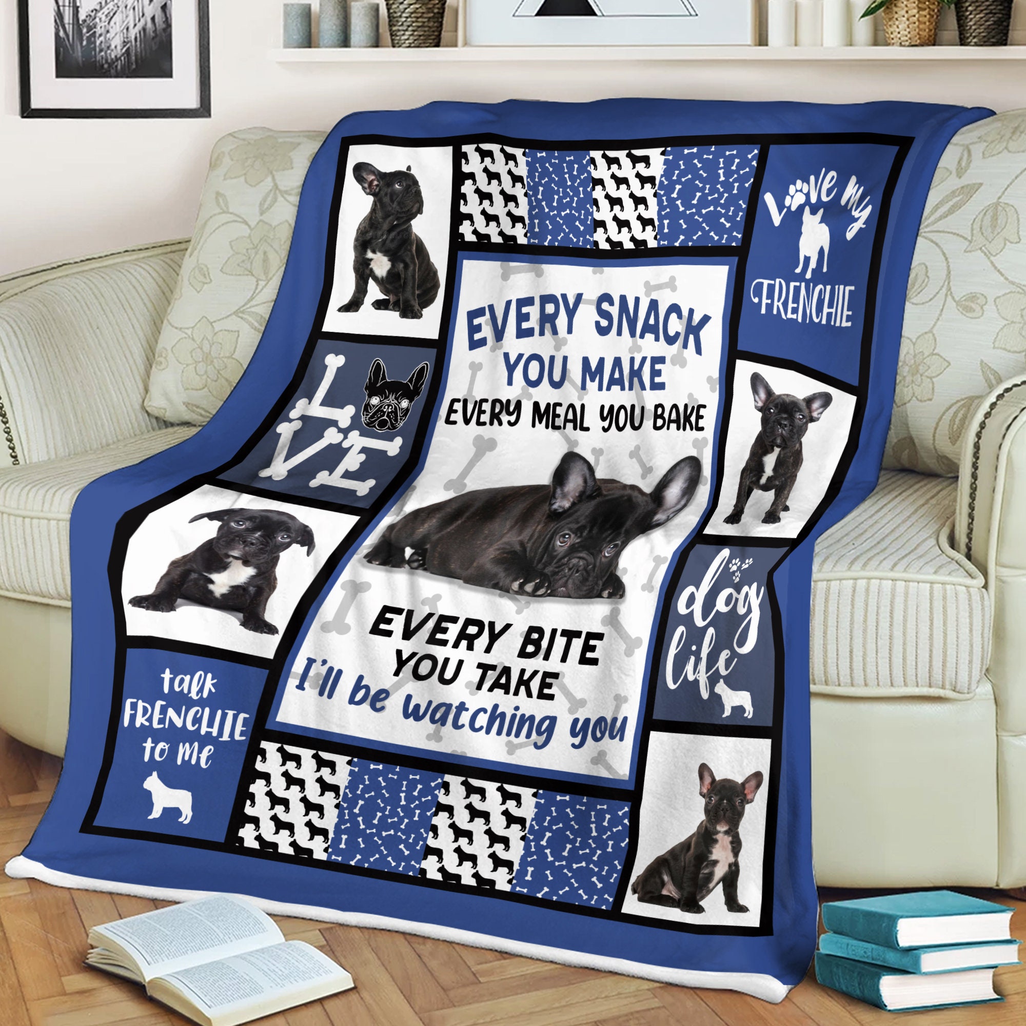Frenchie Quilt Blanket French Bulldog BlanketFrench Bulldog Etsy