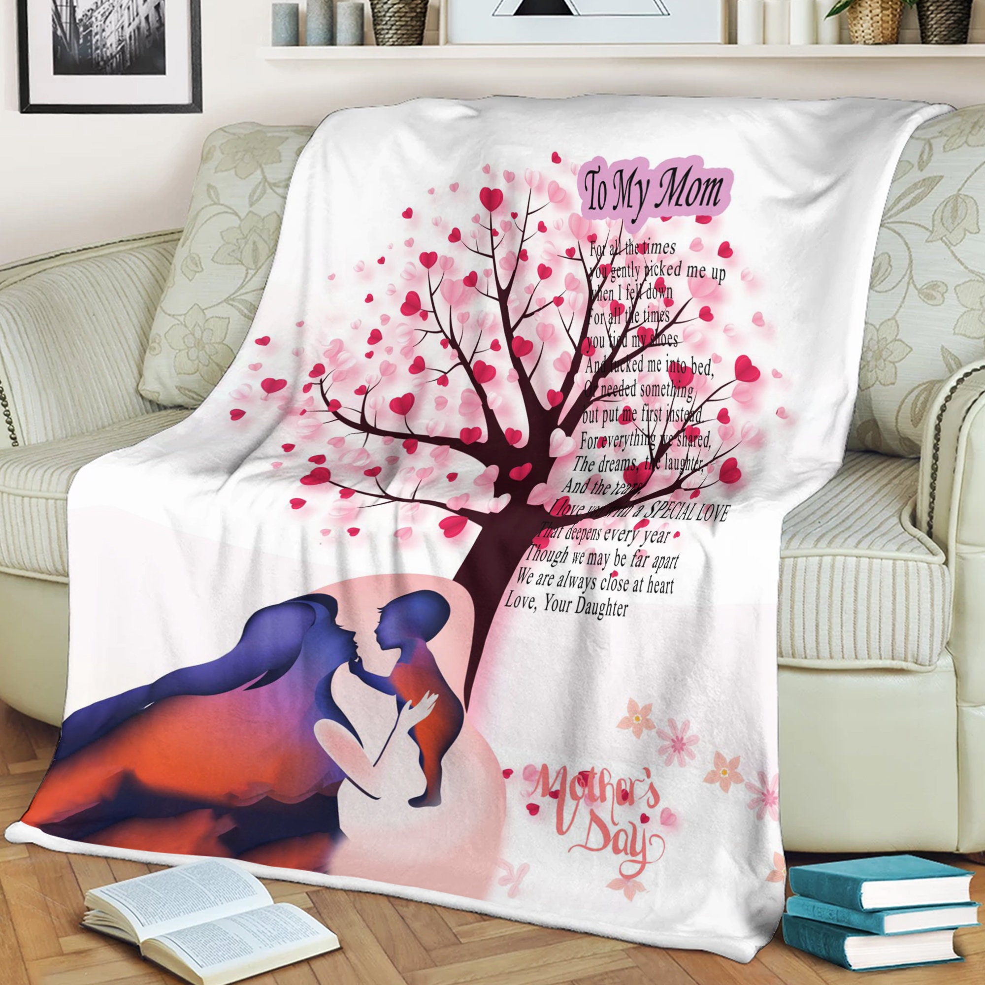 Personalized To My Mom From Daughter Blanket Daughter And Mom Etsy