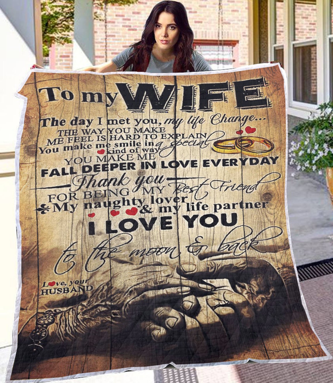 Personalized To My Wife Love Letter BlanketWife Birthday Etsy