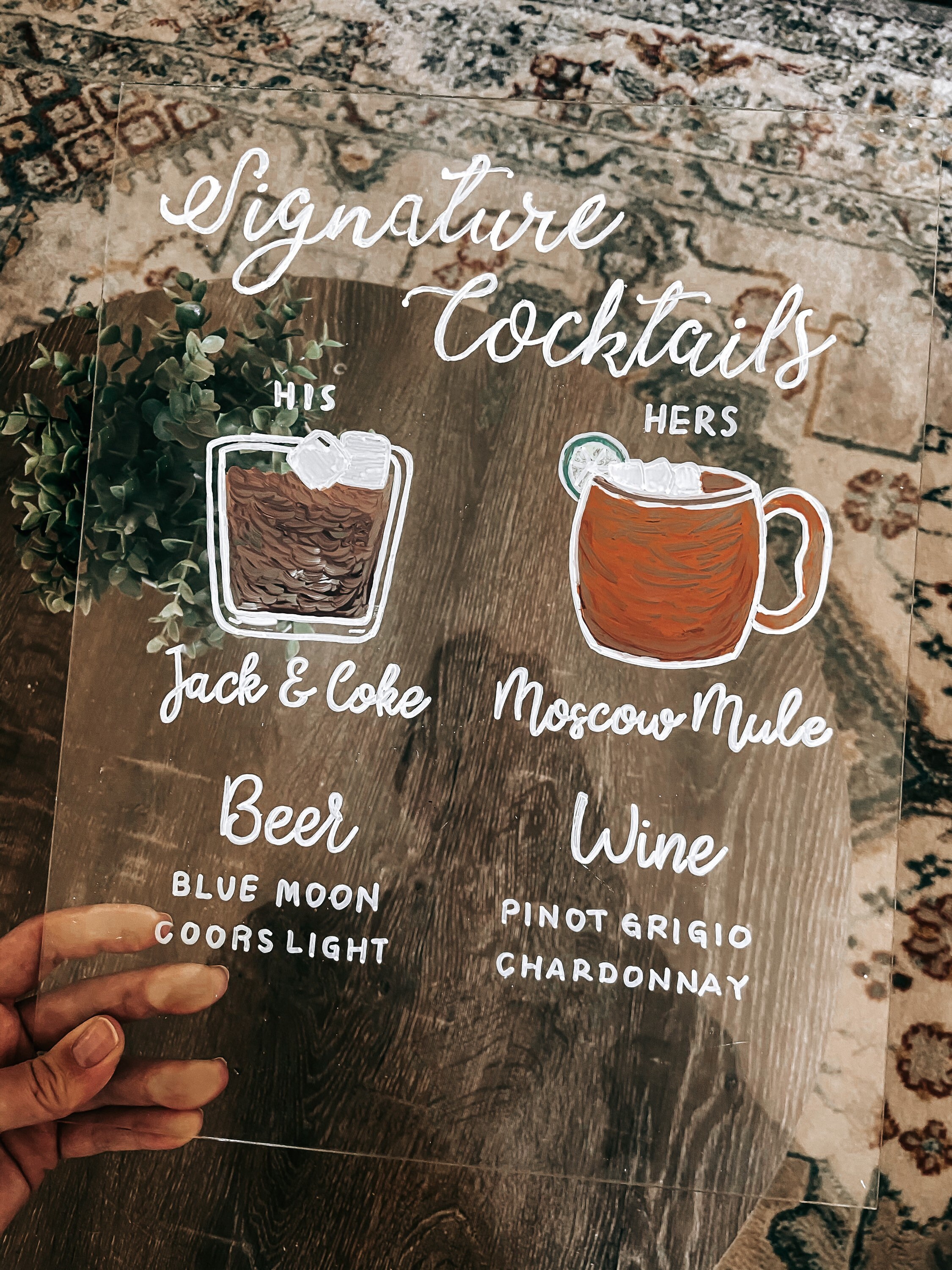 Acrylic/Glass Bar Menu Sign Etsy