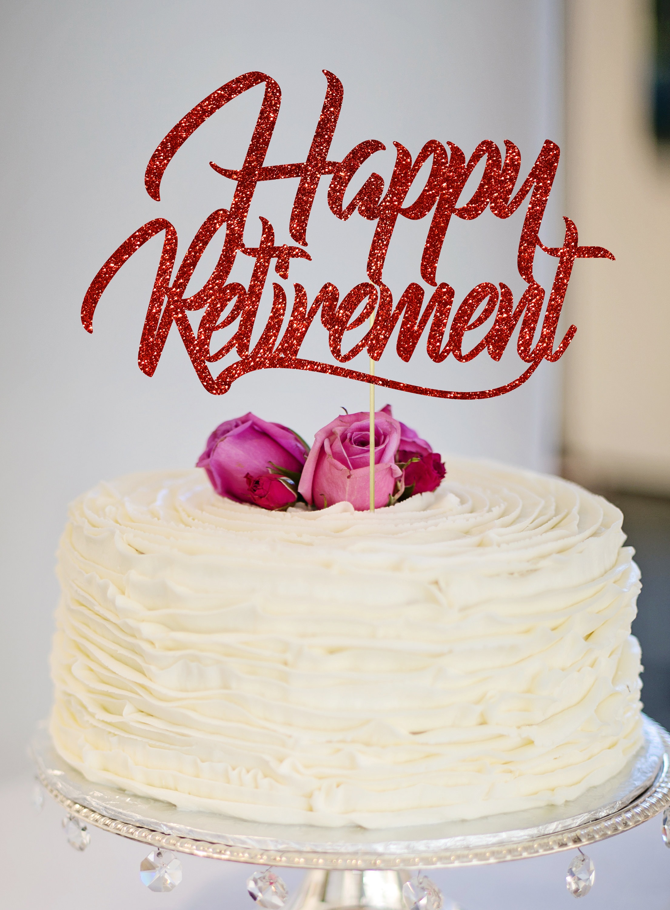 Happy Retirement Cake Topper Retirement Cake Topper Etsy