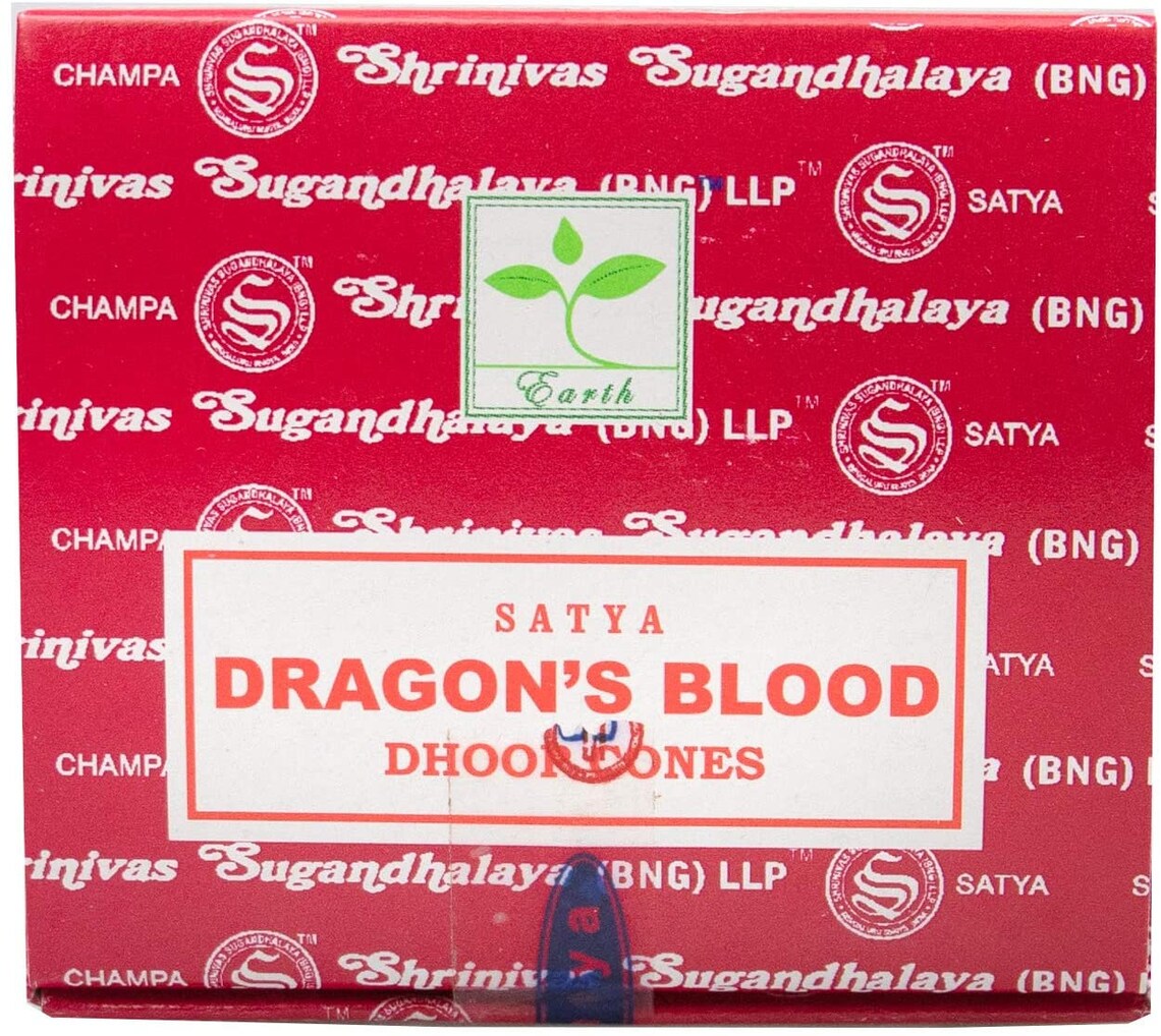 Satya Dragon's Blood Incense Dhoop Cones 12 Cones Etsy