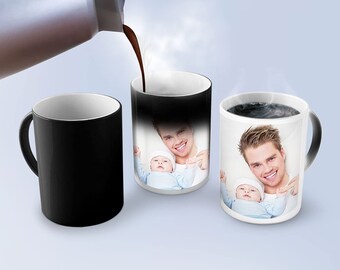 Personalised Magic Mug Wow Magic Cup Black Heat Color Changing Tea Coffee Gift