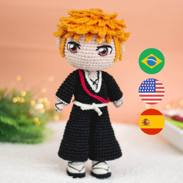 Ichigo kurosaki (Bleach) - Amigurumi pattern PDF (Notivagar)