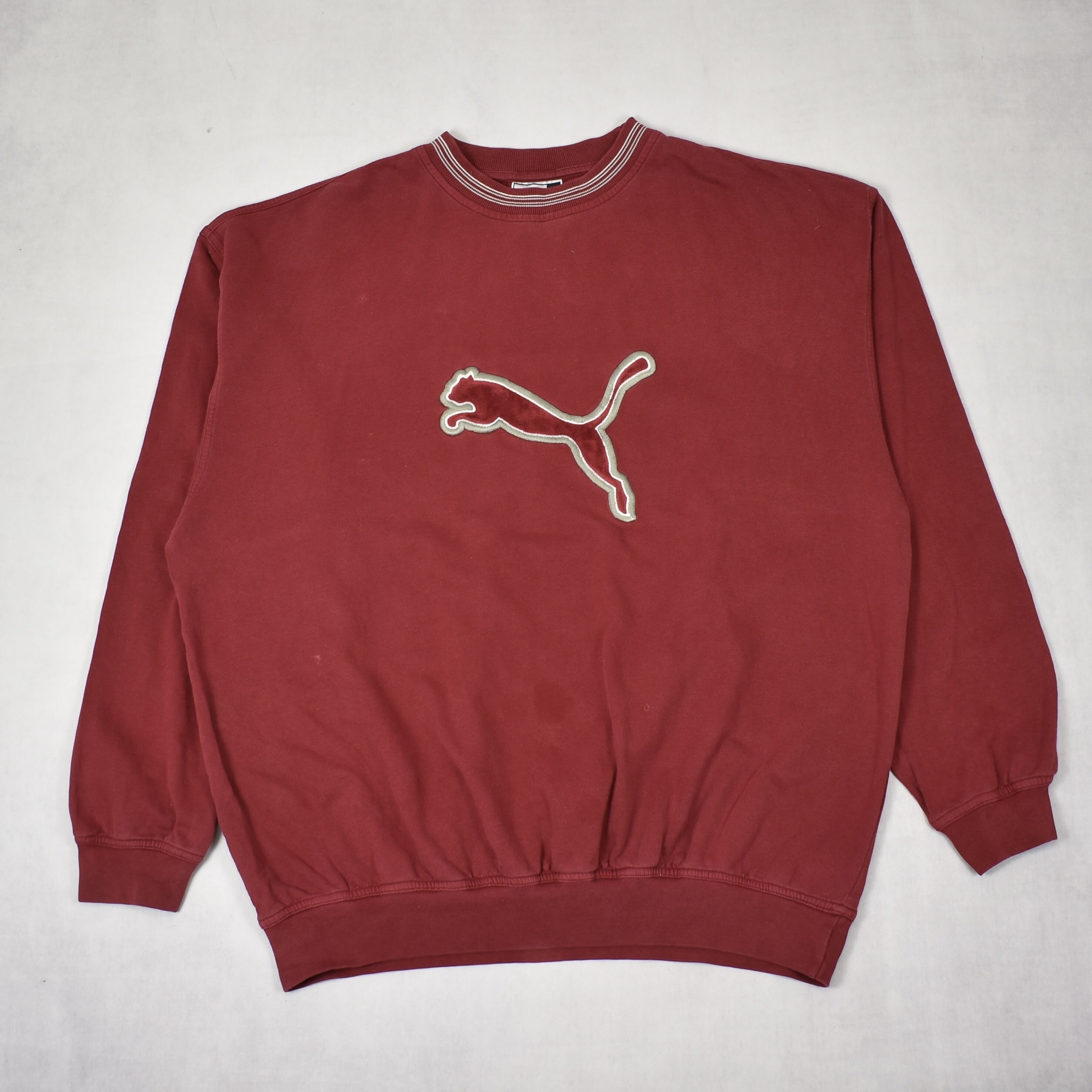 Vintage Puma Burgundy Red Spell Out Sweatshirt XXL | Etsy