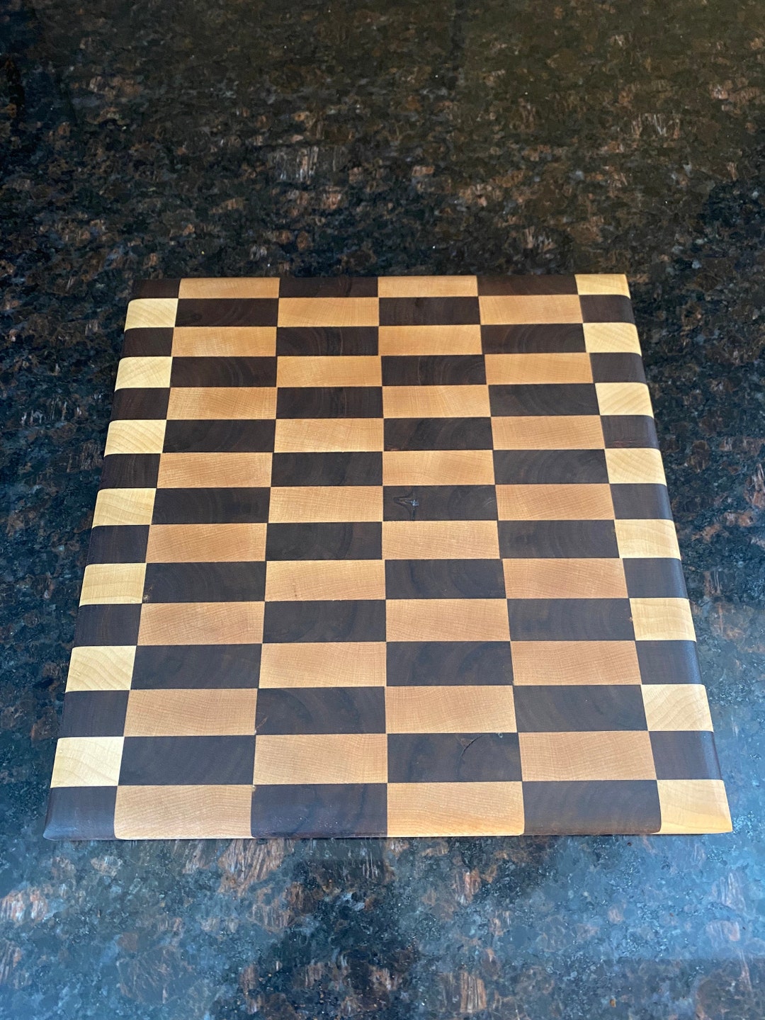 Fathers Day Gift for Him Walnut End Grain Maple Butcher Block End Grain Board for Cutting Board