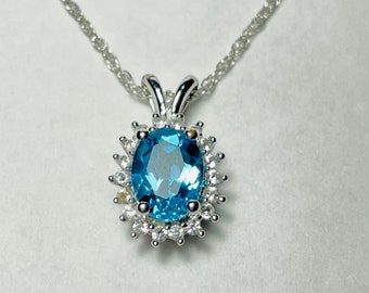 Blue Topaz Pendant - Etsy