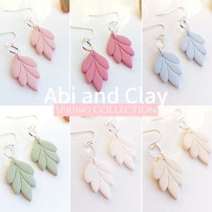 Spring Collection Leaf Earrings- Polymer Clay Jewellery- Made in Ireland