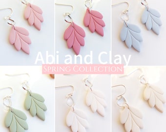 Spring Collection Leaf Earrings- Polymer Clay Jewellery- Made in Ireland