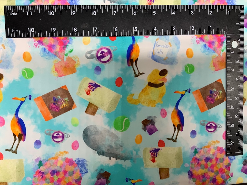 Disney Up Adventure is Out There Tumbler Cut Cotton Lycra Fabric 9L x 14W