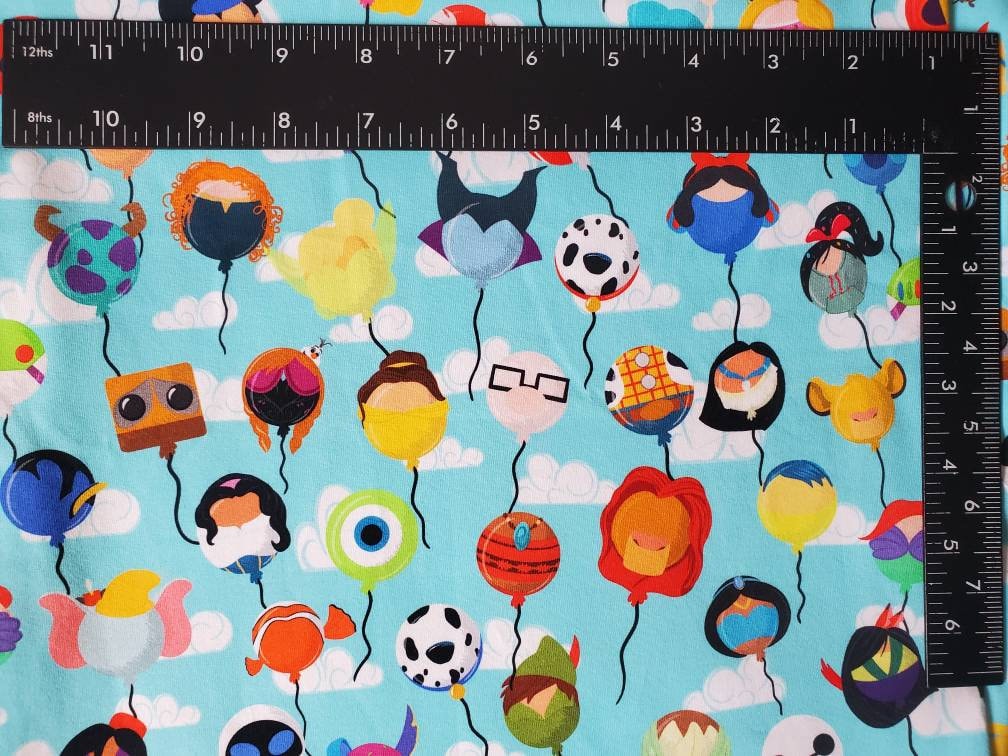 Disney Character Balloons Tumbler Cut Cotton Lycra Fabric 9L 