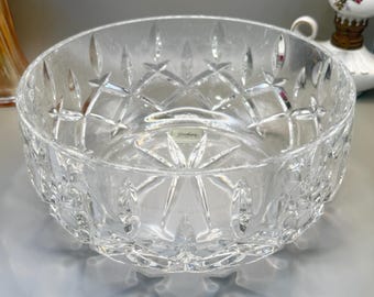 Gorham Lady Anne 9.25” Lead Crystal Salad Bowl, New In Box German Glassware