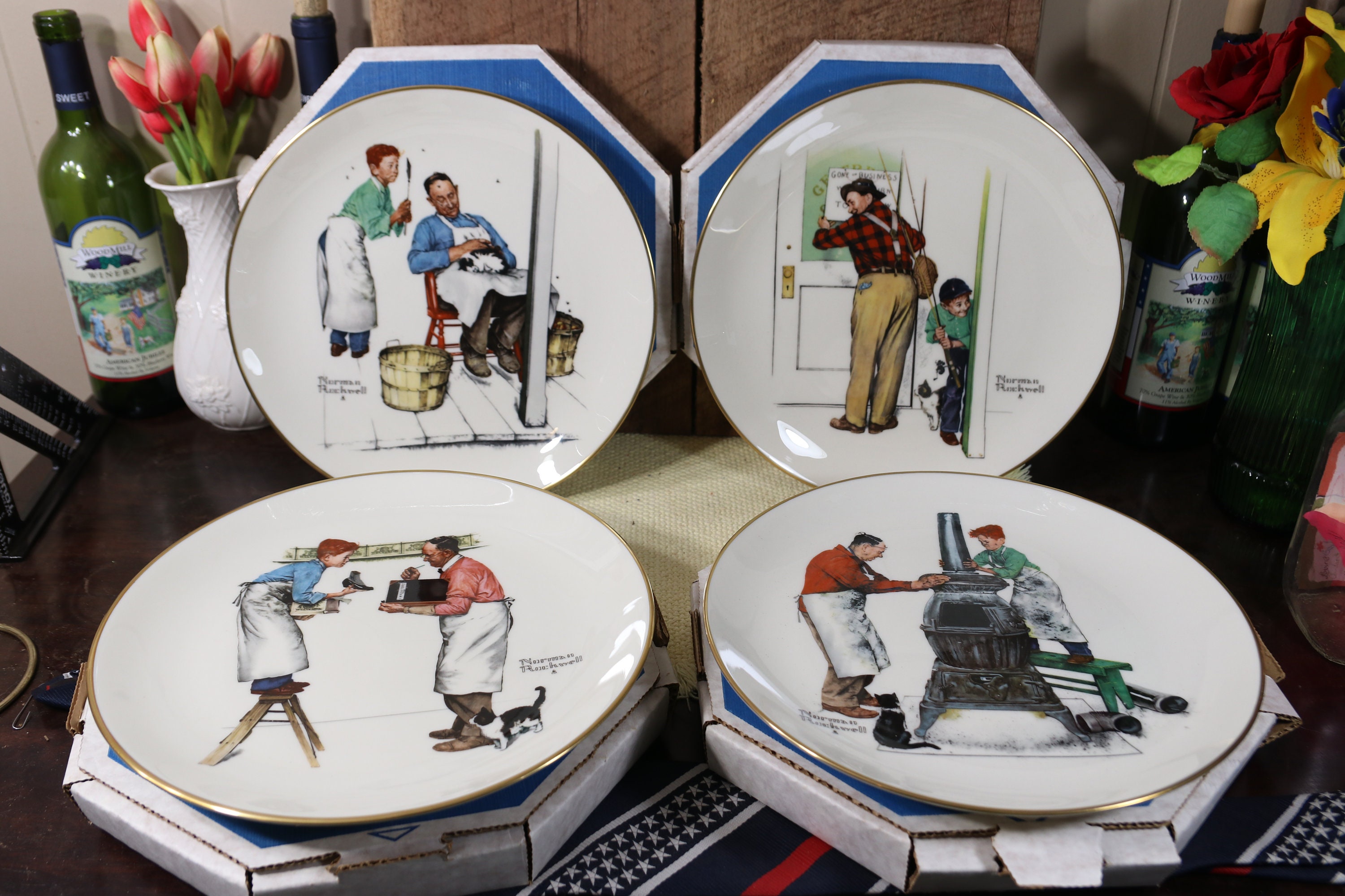 Norman Rockwell Four Seasons 1979- Limited Edition by Gorham Fine