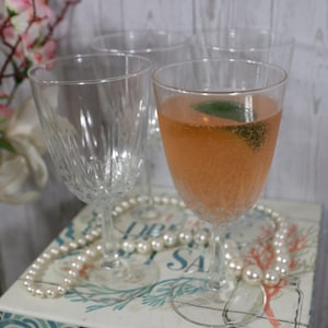 4 verres à eau en Cristal d&#39;Arques-Durand, Luminarc Diamant. Cristal vintage des années 1960.
