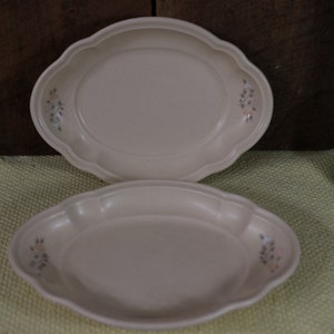 Pfaltzgraff &quot;Remembrance&quot; 8 1/4&quot; Relish plate. Lovely Stoneware with a Floral Pattern. Set of 2 Relish plates