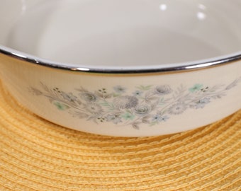 Lenox Repertoire 9" Round Vegetable Serving Bowl. Gorgeous Cream Porcelain with Elegant Silver Trim. 1972 - 1986