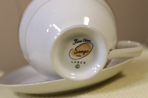 Set of 2 lance by Sango Fine China Cups and Saucers. Beautiful