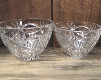 Gorham Crystal Bowls (Set of 2), Victoria's Garden, Heavy Lead Crystal