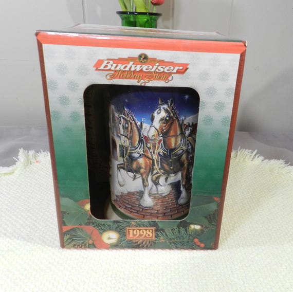 1998 Budweiser Holiday Stein, Grant's Farm, New in Box - Etsy
