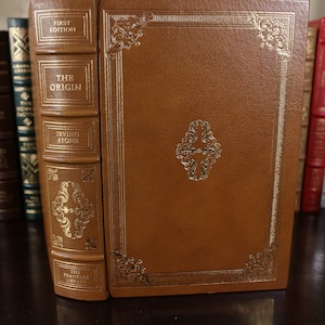 The Origin by Irving Stone. First Edition Society - The Franklin Library 1980 Limited  Edition. Leather , Gold Accents. Excellent Condition!
