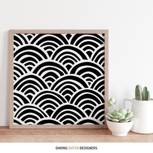 10x10 Print Set of 4 Black White Bohemian Squares Wall Art 4x4 6x6 8x8 12x12 Print Set of Four Black White Prints Set image 6