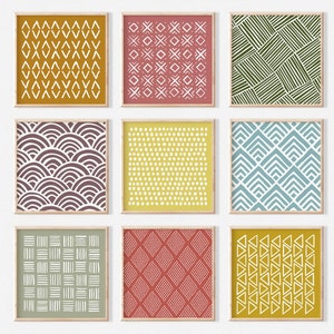 Gallery Wall Set Eclectic | Square Prints | Maximalist Decor | Printable Wall Art