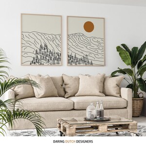 Diptych posters with mountain landscape