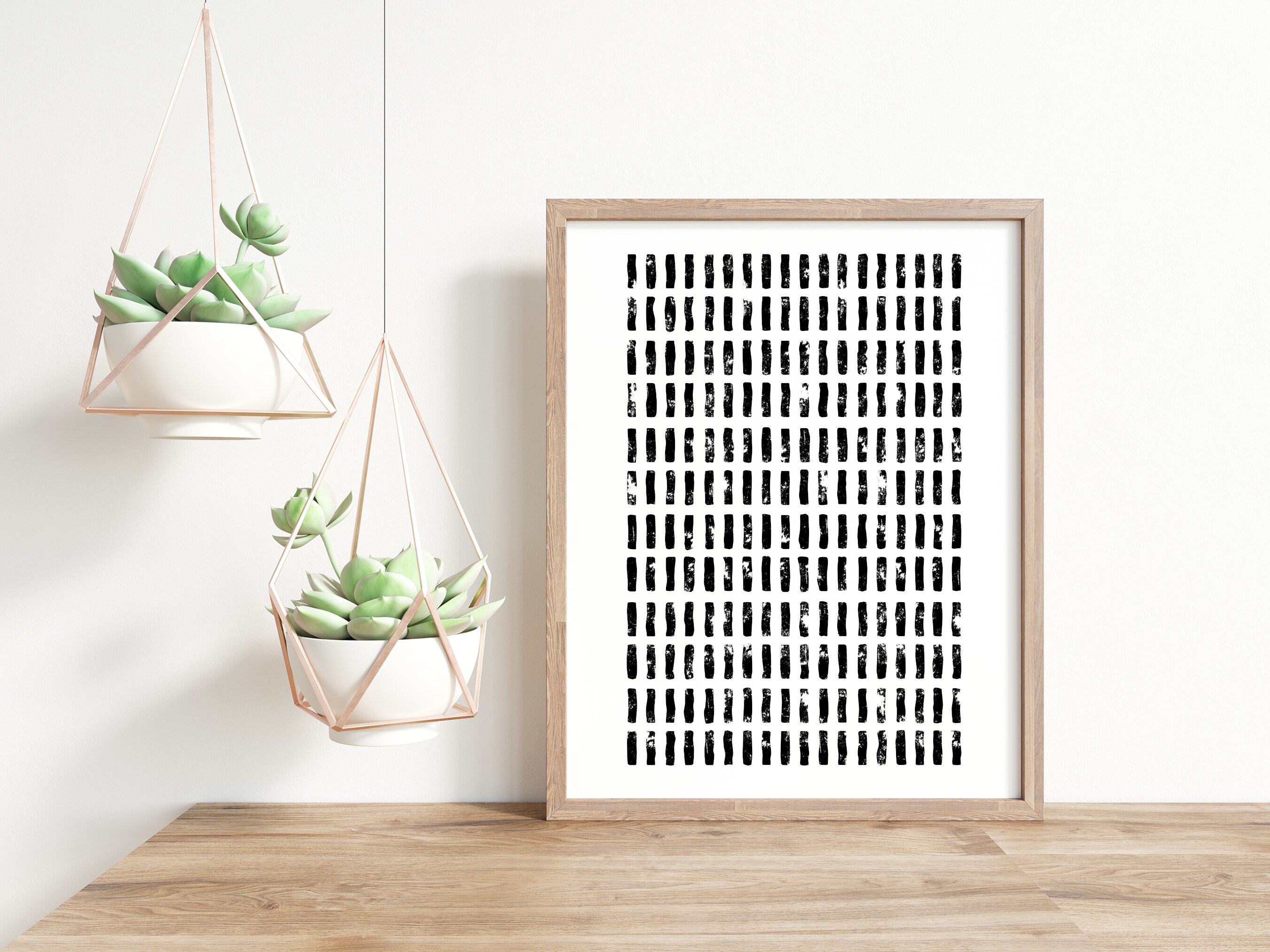 Geometric Black and White Stripes Print Simple Minimalist Etsy