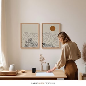 Appalachian Mountains 2-piece poster set displayed in office.