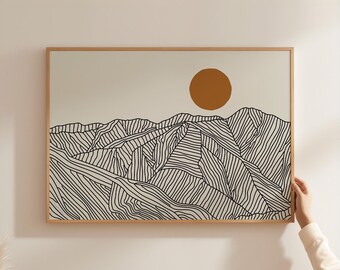 Japan Landscape Horizontal Poster, Japanese Alps Akaishi Mountains Wall Art, Available in XXL Sizes