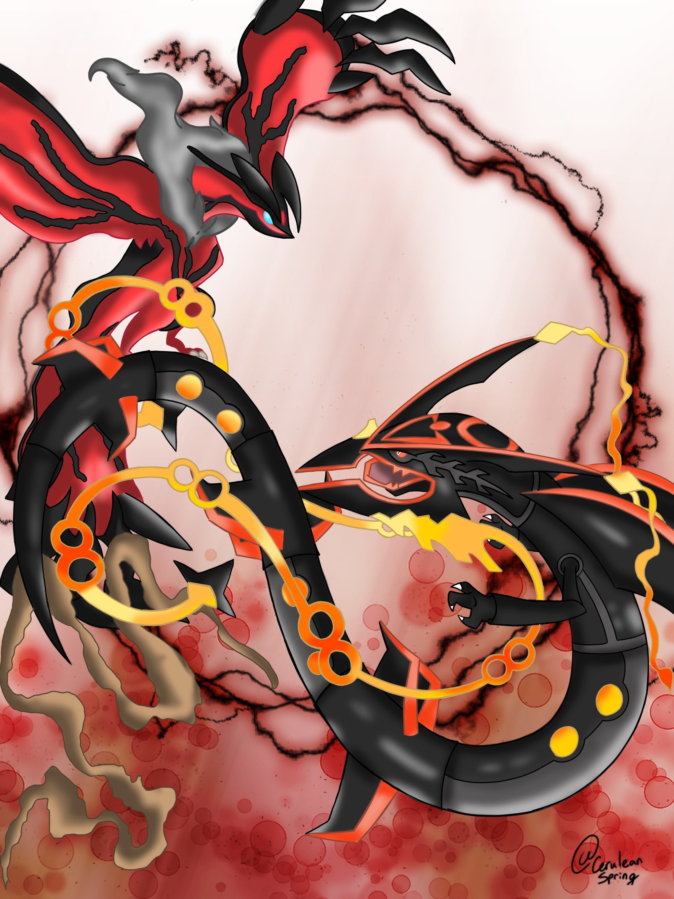 AI pokemon art Shiny Mega Rayquaza for @bob2260games