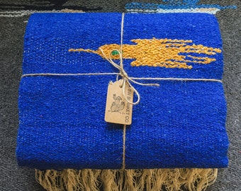 Mexican Blanket Yellow Thunderbird Southwest Serape Tapestry - Handmade