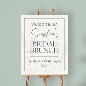 Modern Bridal Brunch Welcome Sign | Minimalistic | Printable Template | Instant download | Bridal Shower | Wedding | Wedding Countdown | PDF