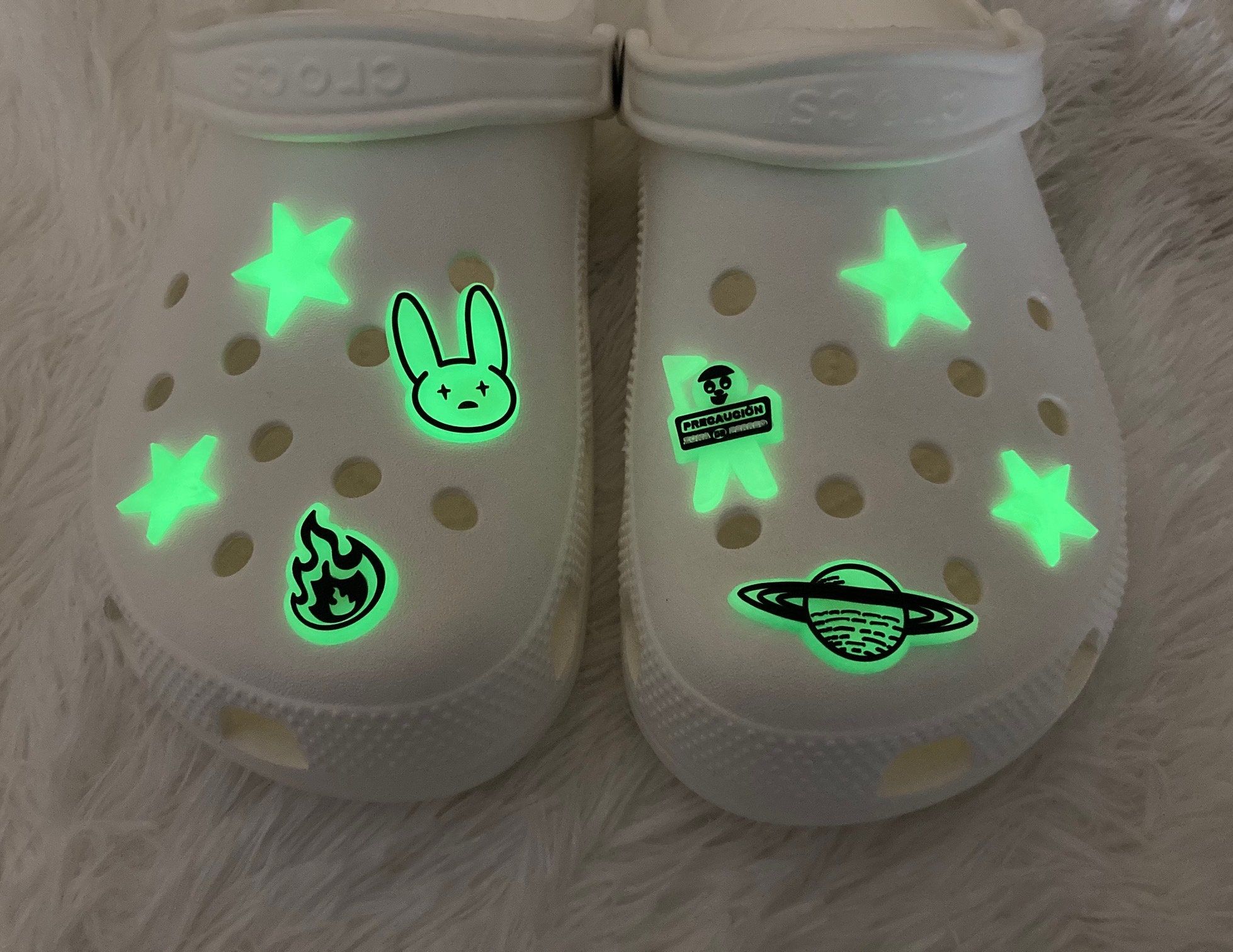 BEST SELLER Bad Bunny Croc Charms Rare Glow in the Dark Etsy