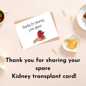 Danke fürs Teilen Deiner Ersatz-Nierenspendekarte, Organspendekarte, Danke für die Nierenkarte, Nierenspendekarte, Karte für Gesundheit