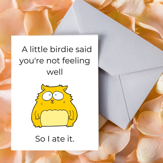 Old English Co. A Little Birdie Get Well Card - View #4